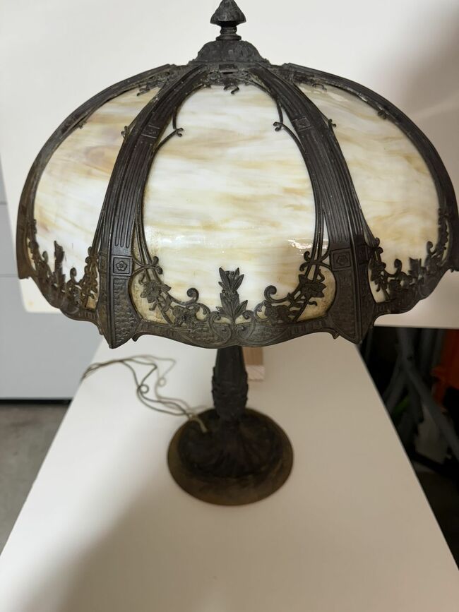 Antique Slag Glass Lamp