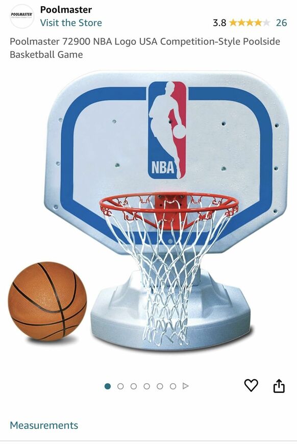 Poolmaster 72900 NBA Logo USA Competition-Style Poolside Basketball Game