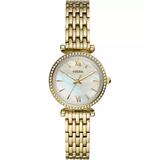 Fossil Women's Carlie Mini Gold-Tone Stainless Steel Bracelet Watch 12mm