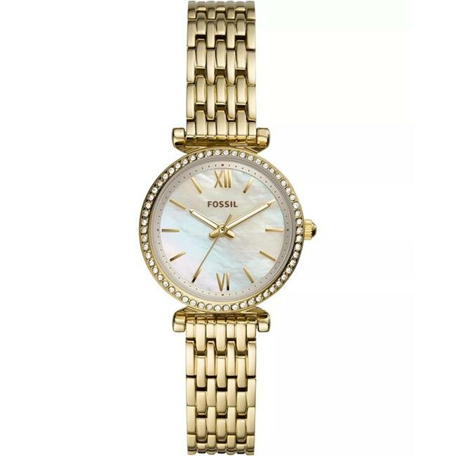 Fossil Women's Carlie Mini Gold-Tone Stainless Steel Bracelet Watch 12mm