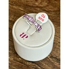 Bomb Party RBP5391 Always Essential Amethyst Cubic Zirconia Rhodium Plating Sz10