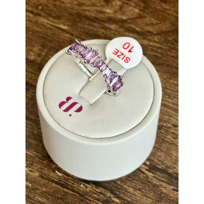 Bomb Party RBP5391 Always Essential Amethyst Cubic Zirconia Rhodium Plating Sz10