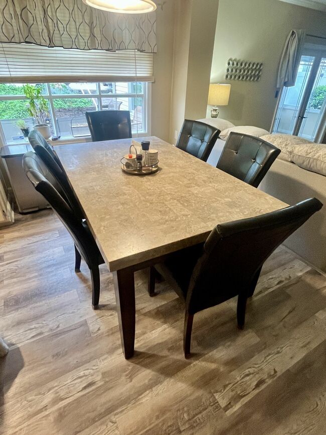 Faux Marble Kitchen Table And Island