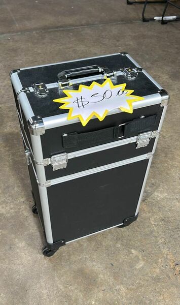 Rolling Makeup Case Cosmetic Travel Cart Storage with Wheels Barber Case Salon Lockable Travel Troll