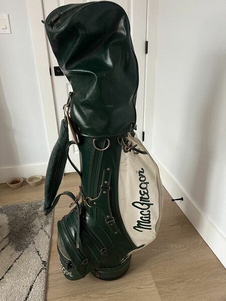 Golf bag + clubs, balls,golf gloves, and tees