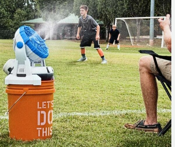 Bucket Fan With Mist, Perfect For Camping, Bbq