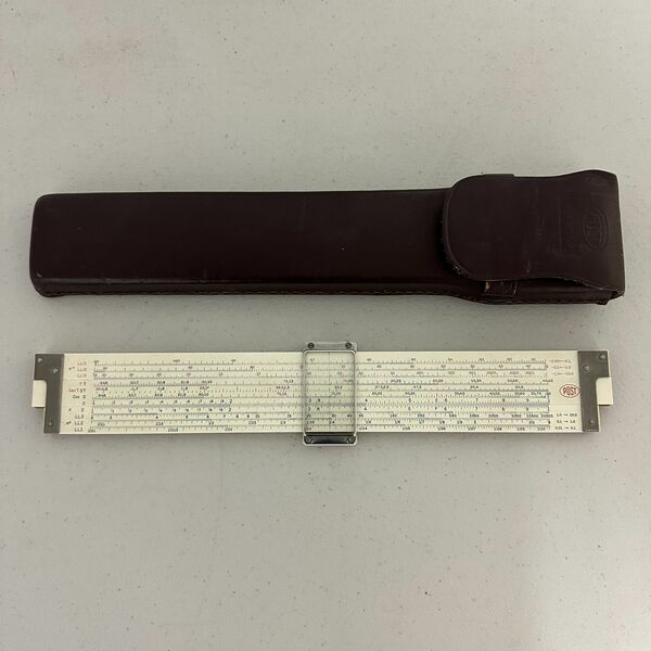 Vintage Frederick Post Versalog 1460 Slide Rule w/ Leather Case