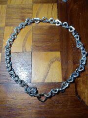 Tiffany & Co.  Heart Link Necklace Sterling Silver/18k (17inch) No Box