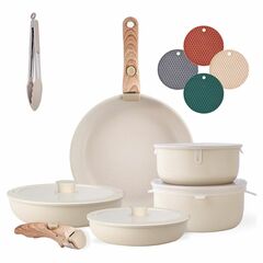 Caannasweis Pots and Pans Set, Nonstick Cookware Sets Detachable Handle, Induction Kitchen Cookware Set Non Stick with Removable Handle, RV Cookware S