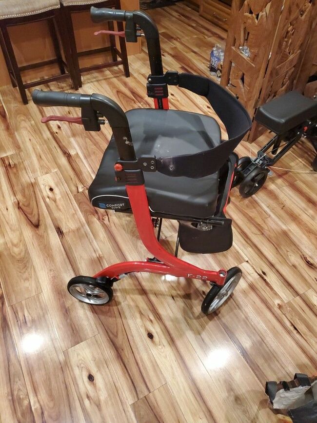 Drive Medical Nitro Euro Style Walker Rollator, Red