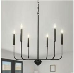 GoYeel 6 Lights Modern Chandelier for Parlor, Base, Study, Farmhouse  - Candlestick Dining Room Pendant Light Fixture