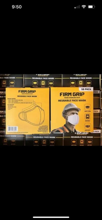 Case of 25 Firm Grip Reusable Face Masks 16 Pack (400 Total Masks)  - New