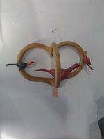 Vintage June & Walt Gottshall Folk Art Heart & Birds