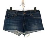 J Brand Blue Fringe Trim Cut Off Cotton Blend Denim Jean Shorts Women Sz 27