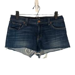 J Brand Blue Fringe Trim Cut Off Cotton Blend Denim Jean Shorts Women Sz 27