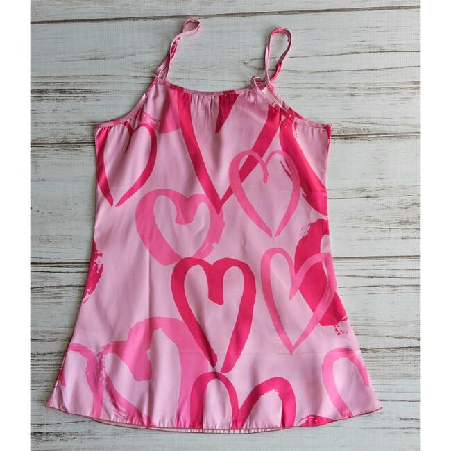 Shein Valentine's Heart Print Satin Sleep Slip Lingerie New XL