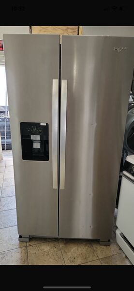 Whirlpool 36” Wide Side By Side Stainless Steel Refrigerator