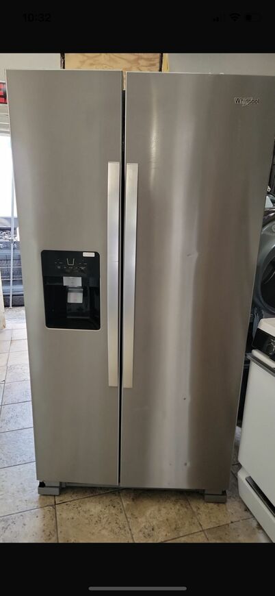 Whirlpool 36” Wide Side By Side Stainless Steel Refrigerator