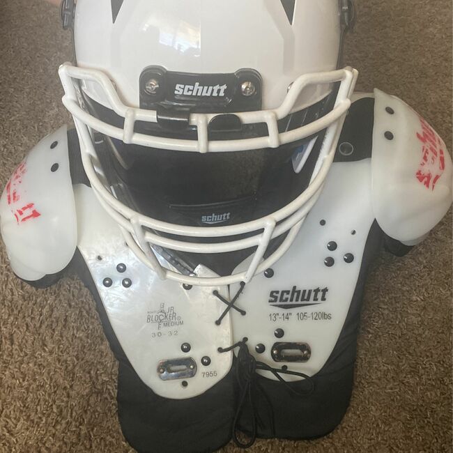 Football Helmet And Shoulder Pads