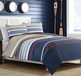 Nautica Bradford Multicolored Navy Striped Cotton Queen Comforter