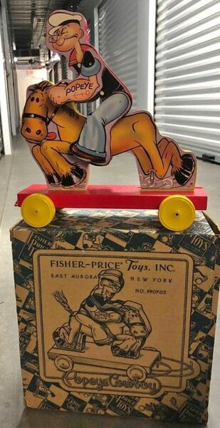 Collectable New 99 Fisher  Price Popeye Pull Back Toy.