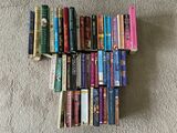 Book collection of lot of 44 romance and love inspired novels.  Danielle Steele, Debbie Macomber, LaVyrle Spencer, Janet Daily, Nicholas Sparks, many