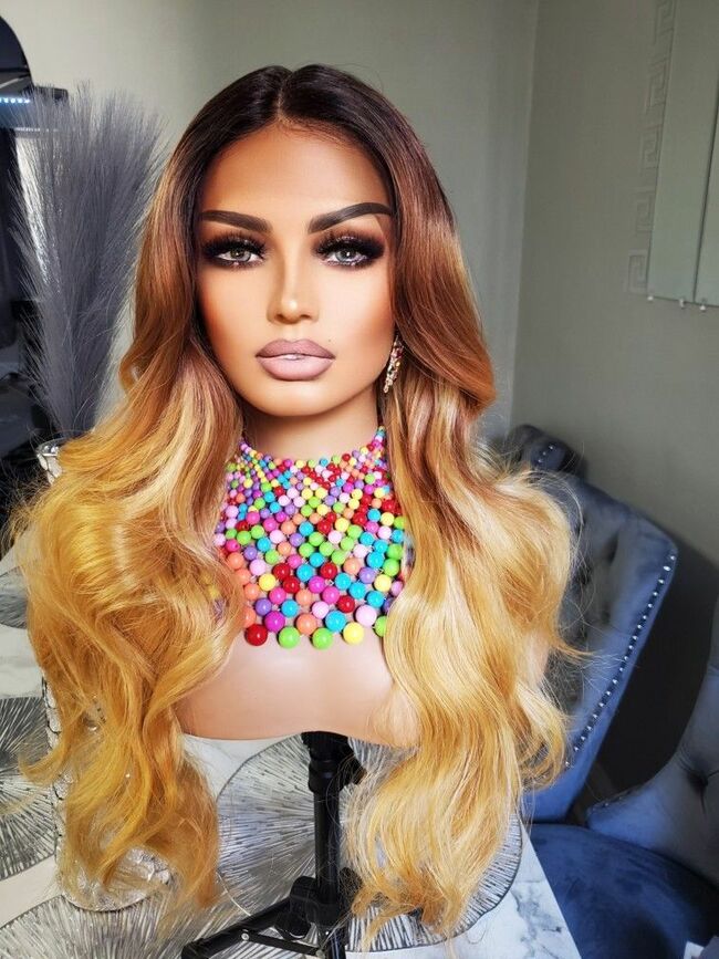 Human Hair Blend Lace Front Wig